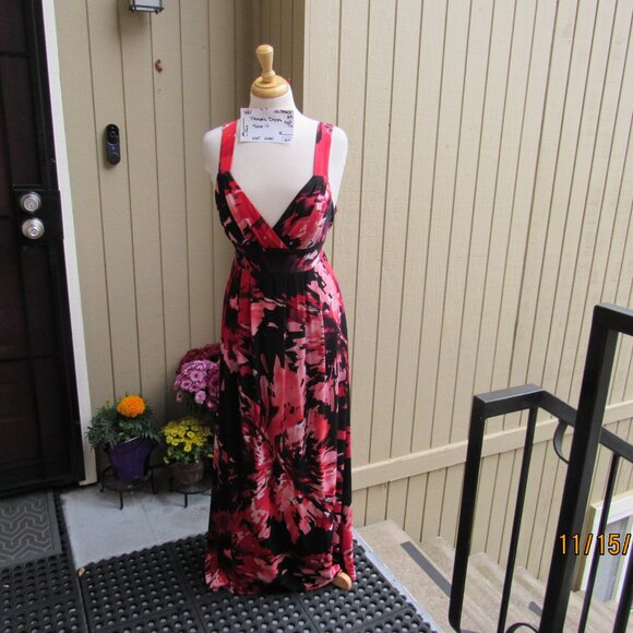 #461  WOMAN'S LONG FLORAL SUMMER DRESS BY S.SMART  (SIZE 16) - Picture 4 of 4